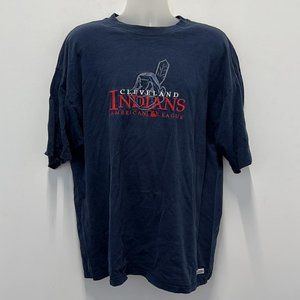 Crable Sportswear MLB Cleveland Indians Blue T-Shirt Size XL